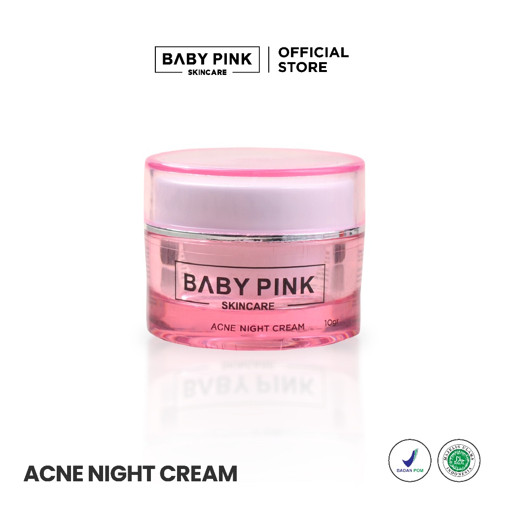 Baby Pink Skincare Acne Night Cream Resmi BPOM